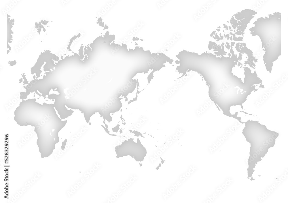 世界地図（ふくらみ）ライトグレー