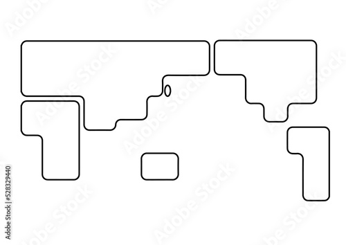 世界地図（角丸）白
