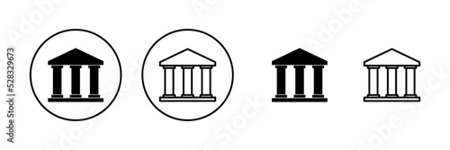 Bank icon vector. Bank sign and symbol, museum, university