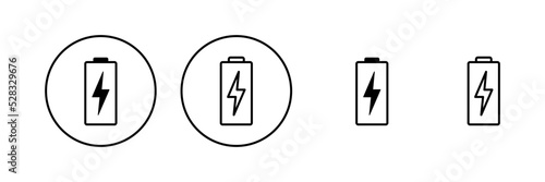 Battery icon vector. battery Charging sign. battery charge level