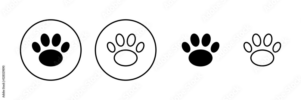 Paw icon vector. paw print sign and symbol. dog or cat paw Paw icon vector. paw print sign and symbol. dog or cat paw