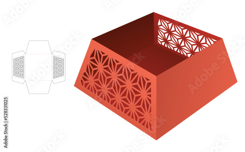 packaging box die cut template and 3D mockup