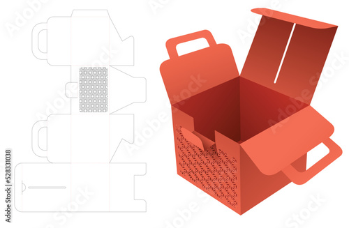 packaging box die cut template and 3D mockup