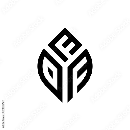 Initial letter FDF abstract leaf logo design symbol