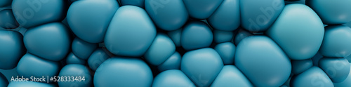 Abstract background created from Blue 3D Balls. Colorful 3D Render.  photo