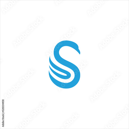 letter s logo vector swan template