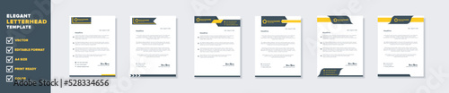 set of modern letterhead template for stationery design all business corporate company. vector format editable A4. for download.