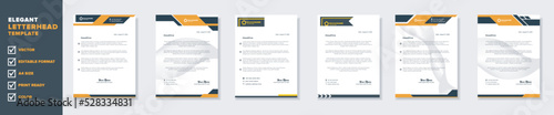set of modern letterhead template for stationery design all business corporate company. vector format editable A4. for download.