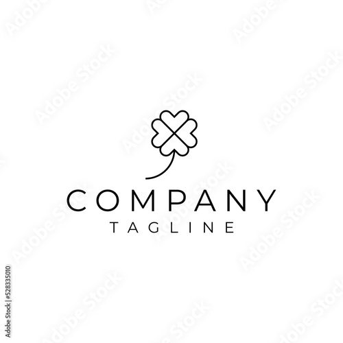 simple clover line logo design