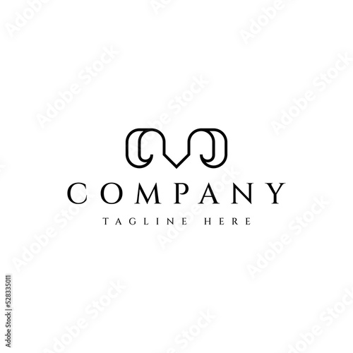 abstract ram logo design