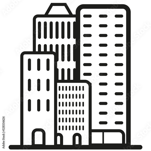 multi-storey building icon. Linear icon. Real estate home property. Vector illustration. Stock image. 
