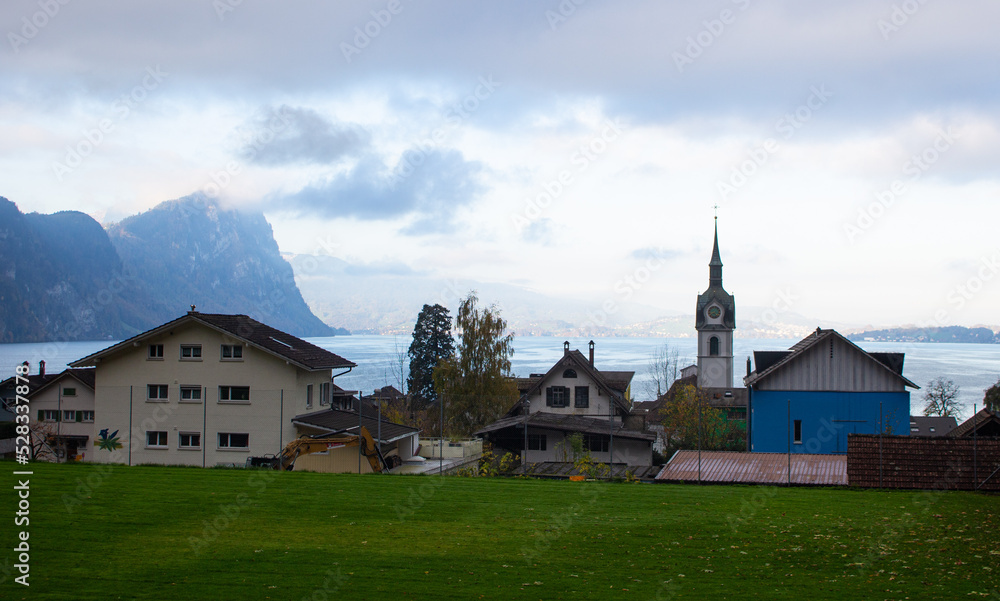 Morning view of Vitznau, Switzerland
