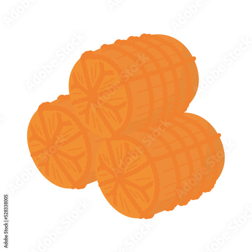 Vector illustration of bales of rice.