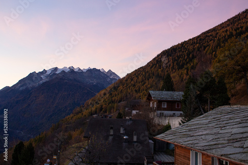 Dawn view at Zeneggen, Visp, Switzerland
