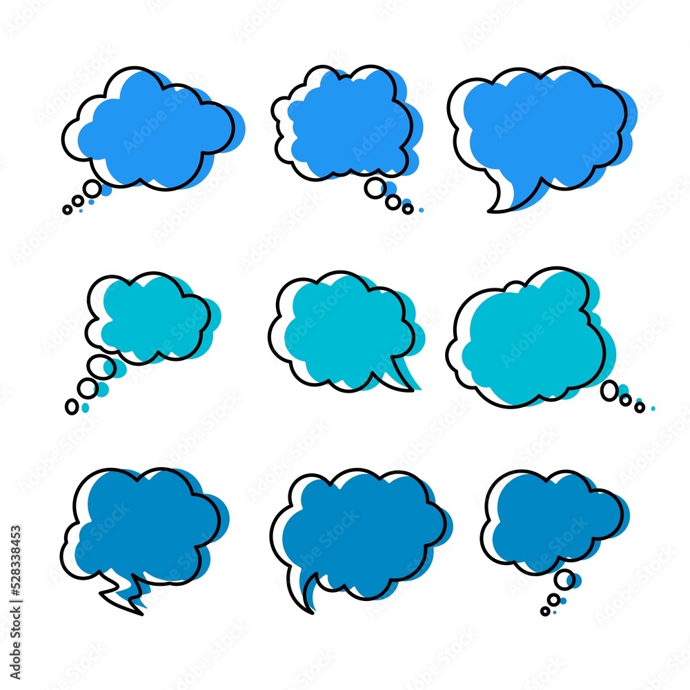 graphic design illustration of speech bubble icon set isolated on white background graphic design illustration of speech bubble icon set isolated on white background