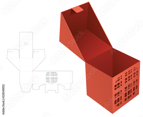 packaging box die cut template and 3D mockup