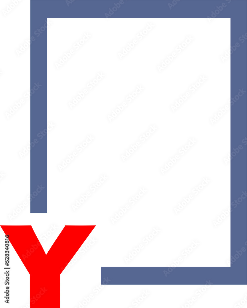 Y in the bottom corner of the box Y in the bottom corner of the box