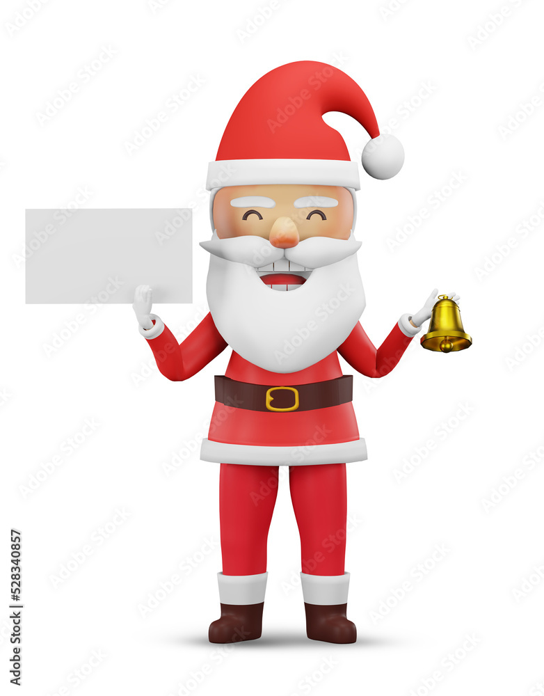 3d render , Cartoon Santa Claus for Your Christmas and New Year greeting Design or Animation 3d render , Cartoon Santa Claus for Your Christmas and New Year greeting Design or Animation
