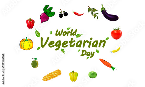 World day vegetarian vegetables, vector art illustration.
