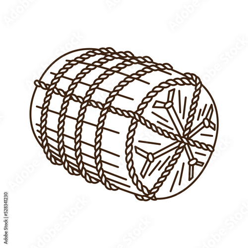 Vector illustration of bales of rice.