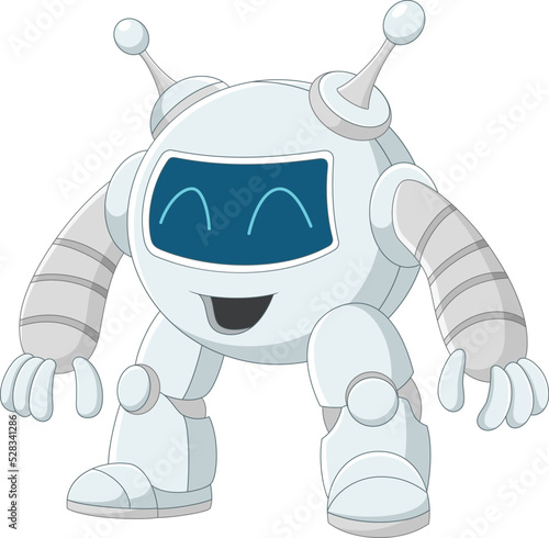 Cute robot cartoon on a white background