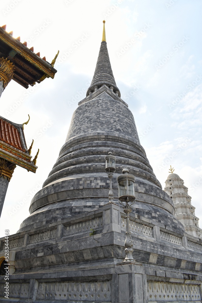 The pagoda of Wat Ratchapradit Sathit Mahasimaram Ratcha Wora Maha Viharn, Buddhist temple in the Phra Nakhon District of Bangkok, THAILAND.