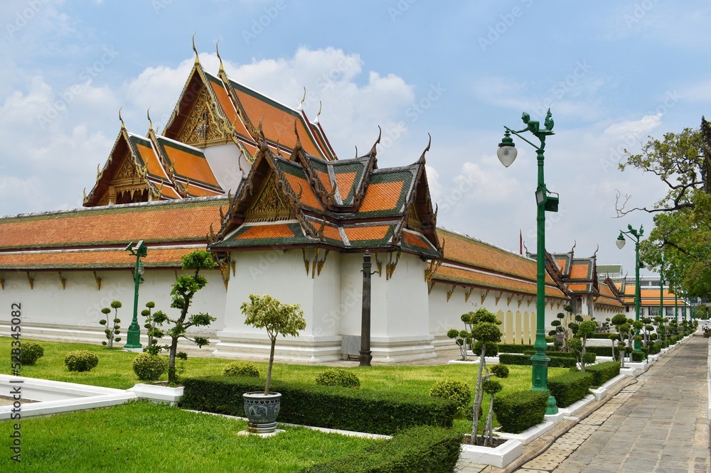 Thai art rooftop of Wat Suthat Thepwararam. It is a royal temple of the first grade, one of ten such temples in Bangkok, THAILAND. Thai art rooftop of Wat Suthat Thepwararam. It is a royal temple of the first grade, one of ten such temples in Bangkok, THAILAND.