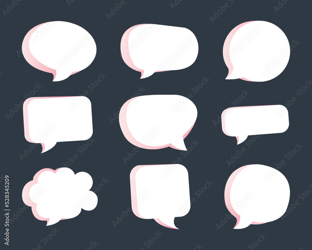 3d Speech Comic Bubble Chat Set 3d Speech Comic Bubble Chat Set