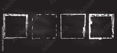 Set of chalk strokes