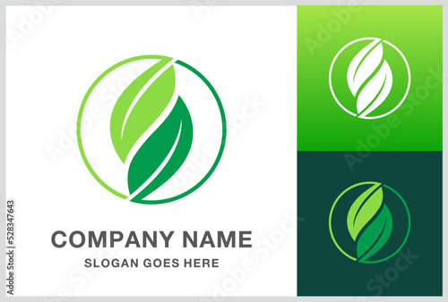 Green Leaf Nature Farm Vegetables Agriculture Business Company Stock Vector Logo Design Template