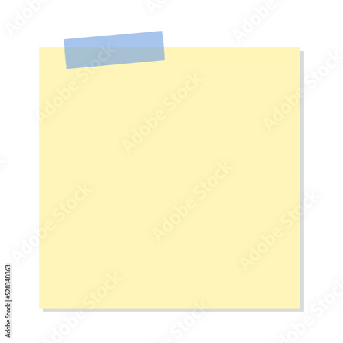 Sticky notes with colored masking tape isolated background , illustration 