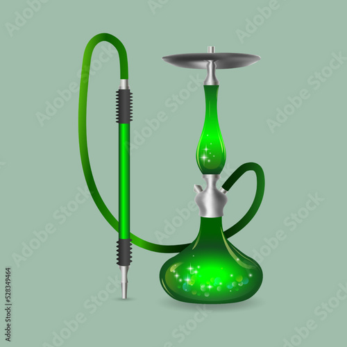 Green stylized hookah