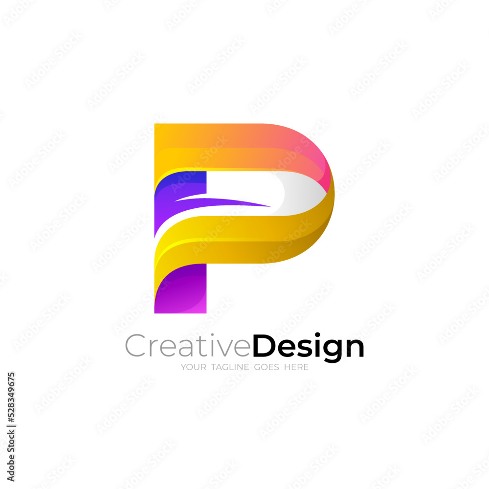 Letter P logo design vector, symbol logos, P icons Letter P logo design vector, symbol logos, P icons
