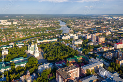 Aerial view of Penza town on sunny summer day, Russia. © Kirill