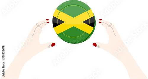 Jamaica Flag  hand drawn flag, Jamaican Dollar hand drawn flag photo