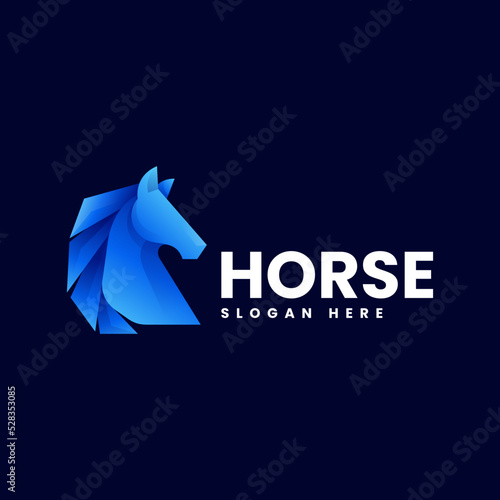 Vector Logo Illustration Horse Gradient Colorful Style.