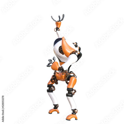 Cartoon roboter. Character for collages  Clipart  photobashing. 3d rendering illustration PNG.