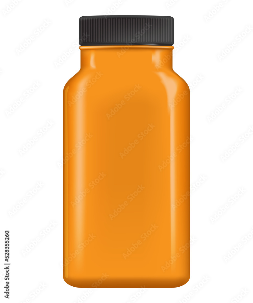 orange plastic bottle isolated orange plastic bottle isolated