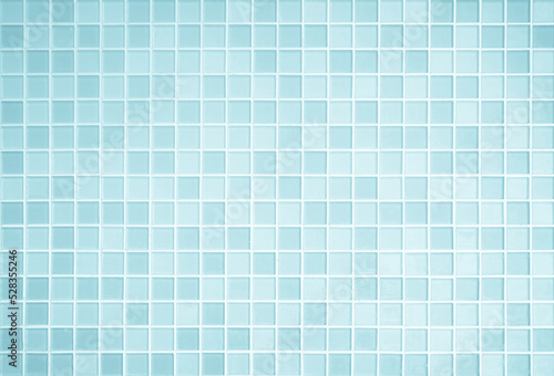 Blue light ceramic wall chequered and floor tiles mosaic background in bathroom.