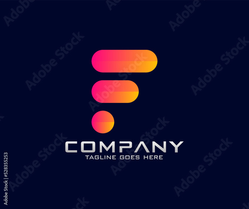Modern letter f logo app icon design. alphabet capital letter F logo design
