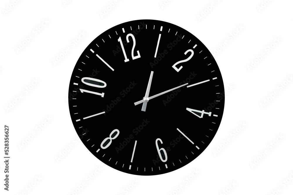 Time concept with black clock on white isolated background Time concept with black clock on white isolated background