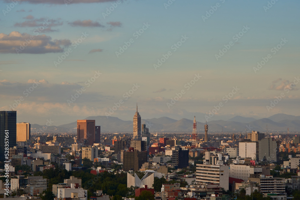 Fototapeta premium aerial view of mexico city, latin american tower
