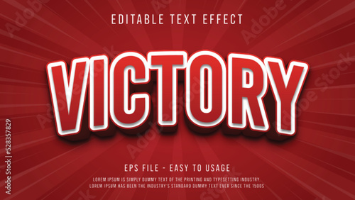 Red victory editable text effect