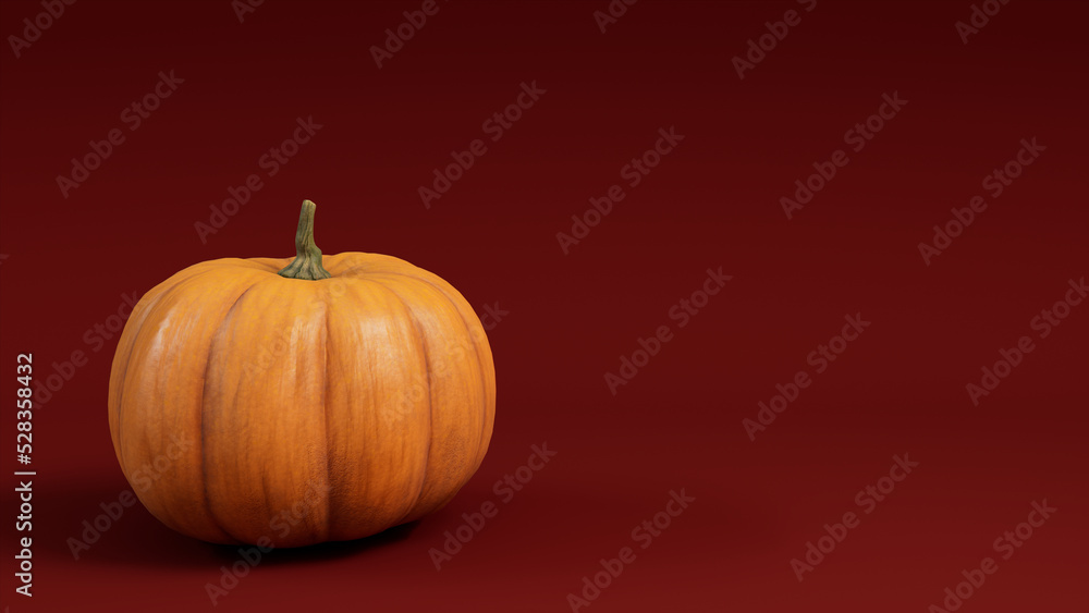 Pumpkin on a Dark Red colored background. Fall themed Wallpaper with copy-space. Pumpkin on a Dark Red colored background. Fall themed Wallpaper with copy-space.