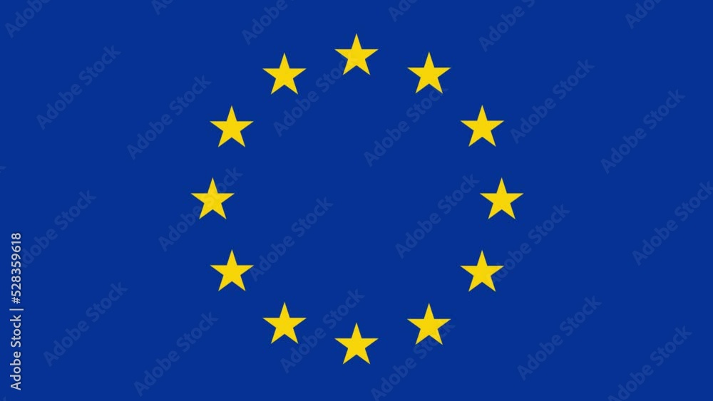Animation of circle of yellow stars on blue background Animation of circle of yellow stars on blue background