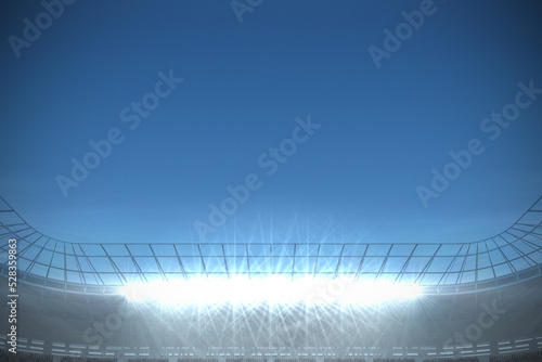 Large football stadium with spotlights