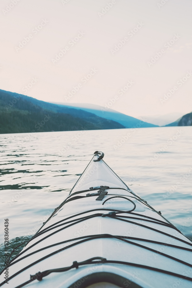 Fototapeta premium Cropped image boat sailing on lake