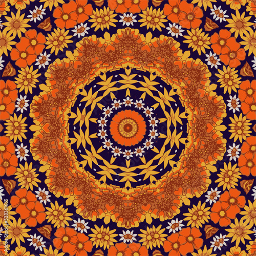 Festive colorful mandala pattern illustration