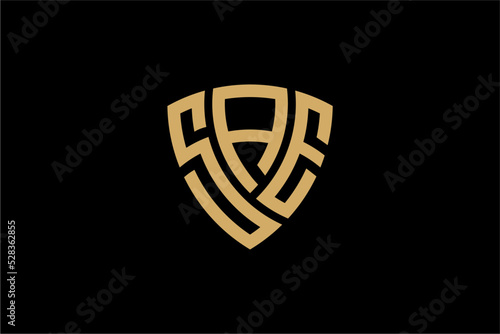 SAE creative letter shield logo design vector icon illustration  photo