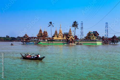 Yelena Paya pagoda,  Pagoda on a small island (Syriam, Myanmar) photo